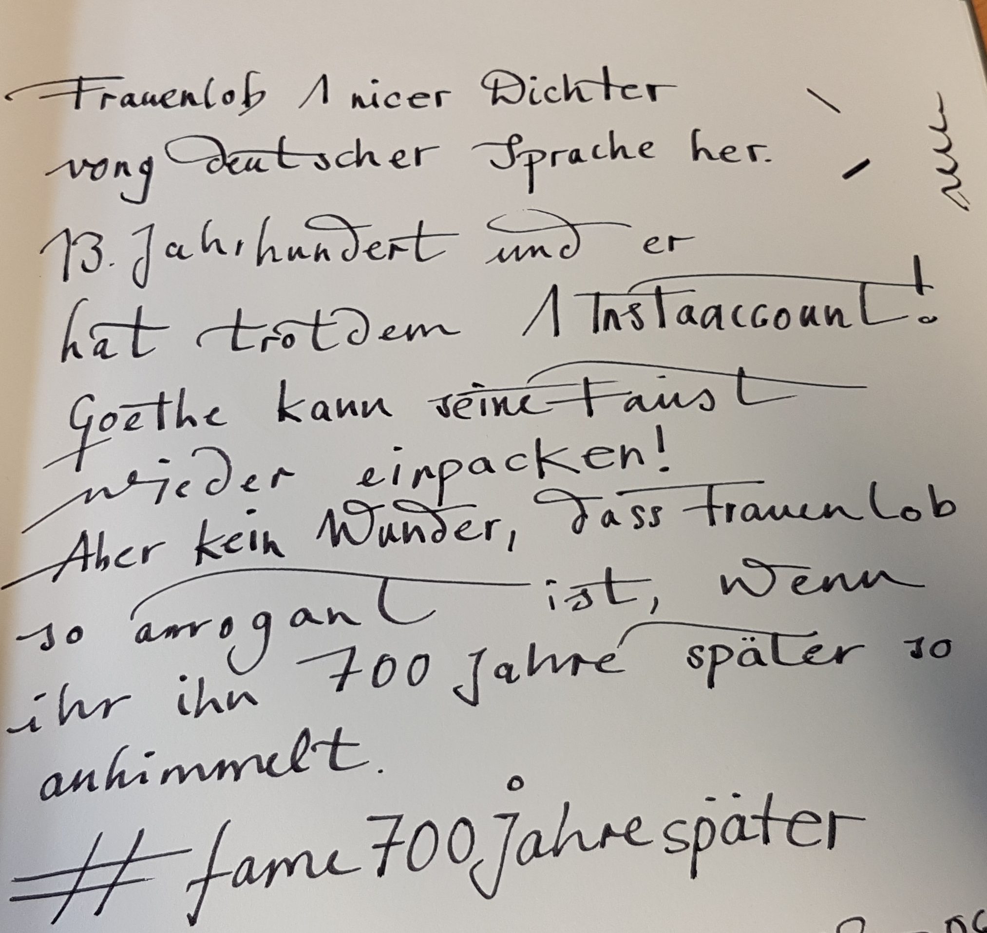 Man soll aufhören, wenn es am schönsten ist… Frauenlob 2018